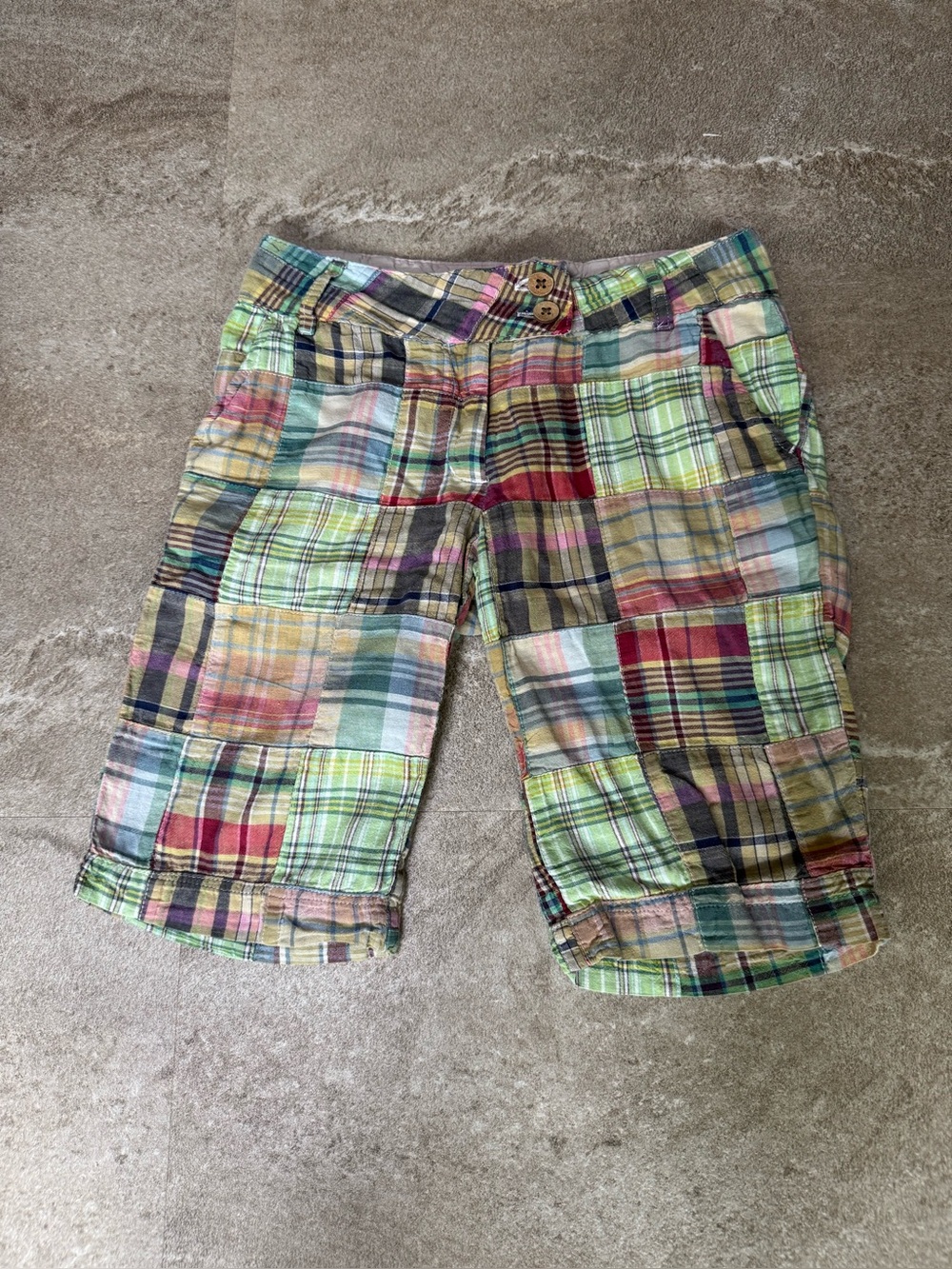 Vintage Y2K Cupid's Cup Patchwork Plaid Shorts Girls Size 10